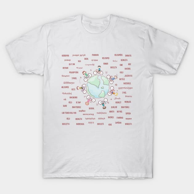 Cycle around the world T-Shirt by Northshore Cycling Tees